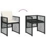 vidaXL Garten-Essgruppe, 13-teilig, schwarzes Poly Rattan, platzsparende Stühle mit Kissen.