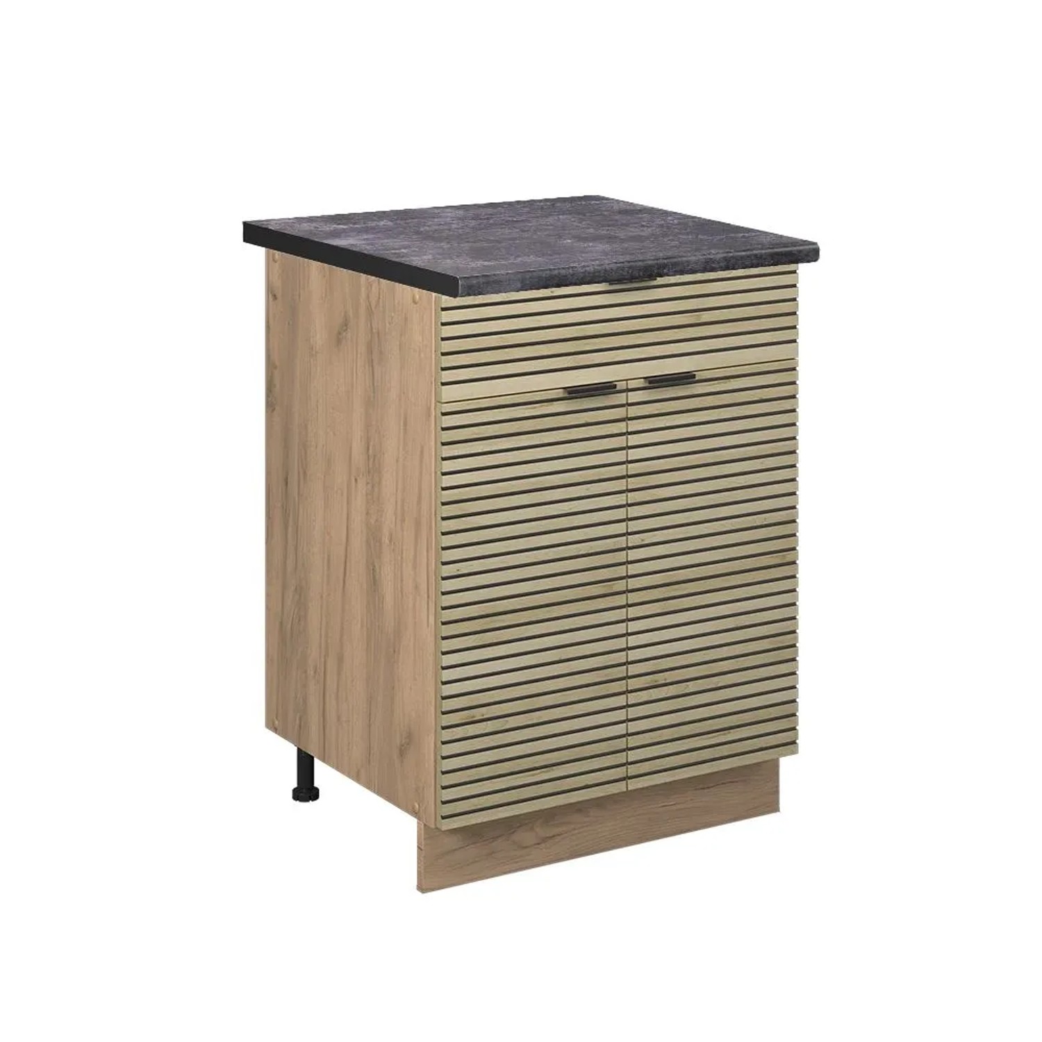 Vicco SchuBunterschrank Fame-Line Eiche Paneel 60 cm mit Schublade AP Anthrazit