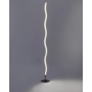 Moderne LED Stehleuchte Wave aus Stahl, 120 cm hoch, für Wohnraumbeleuchtung.