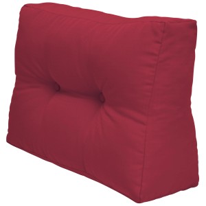 Rotes Beautissu Palettenkissen ECO Elements Seitenkissen 60x40x20cm mit Zierknöpfen.