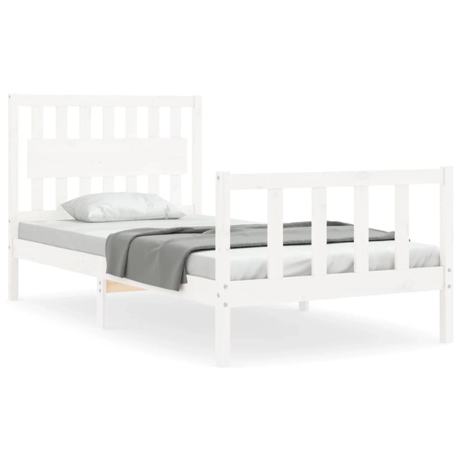 vidaXL Massivholzbett ohne Matratze Weiß 100x200 cm Kiefernholz 3192417 günstig online kaufen