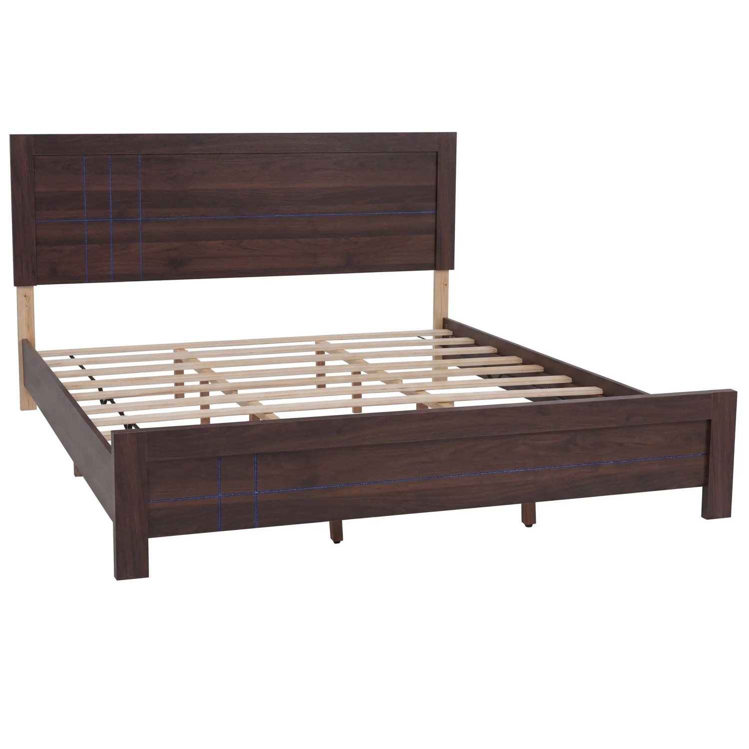 MCW King Size Bett P44 mit Lattenrost 180x200cm Walnuss-Optik