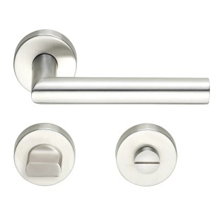 MeinTürgriff Drückergarnitur Toulouse Türdrücker Edelstahl Matt Türgriff Drückergarnitur WC