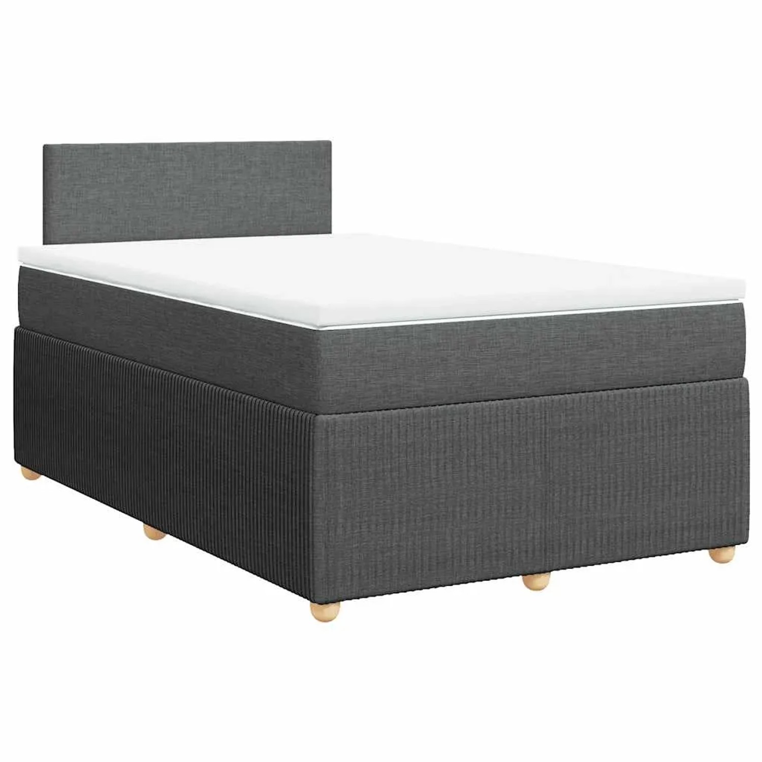 vidaXL Boxspringbett mit Matratze Dunkelgrau 120x200 cm Stoff 3287417