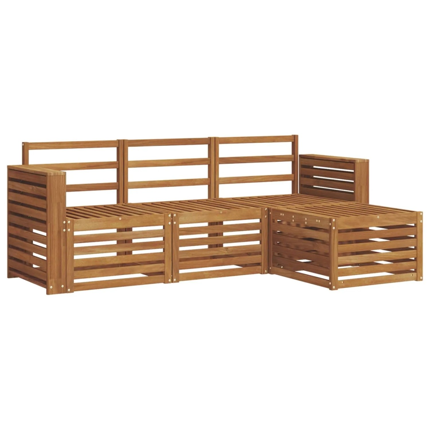 vidaXL Sofagarnituren 4 Tlg Natur Massivholz Akazie 3374614