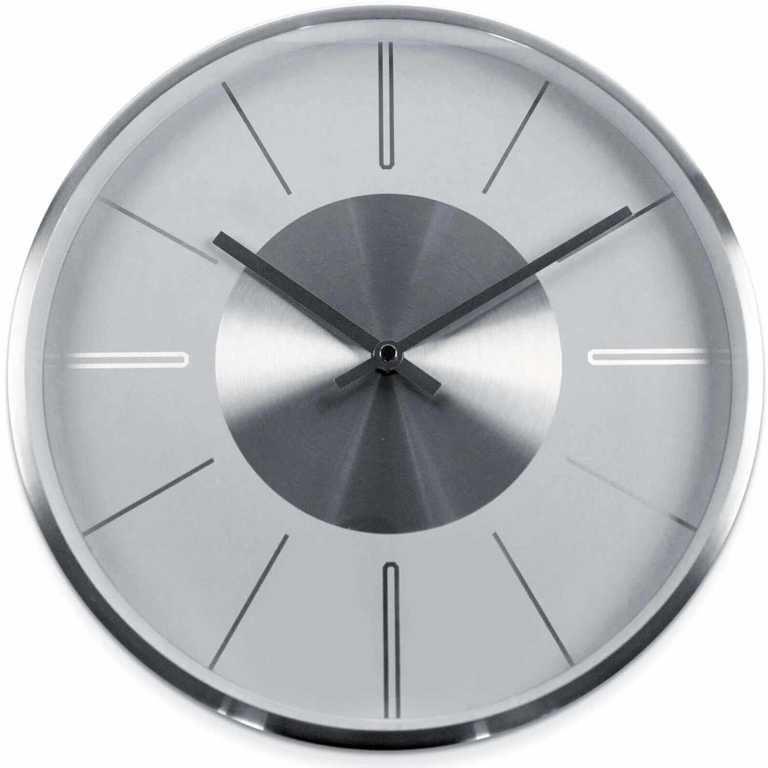 Wall-Art Wanduhr Modern Aluminium Ø 30 cm Silber günstig online kaufen