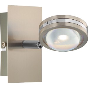 Moderner LED-Spot Rotello 1er, vernickelt, mit warmweißem Licht für Akzentbeleuchtung.