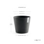 Ecopots Pflanztopf Amsterdam, dunkelgrau, Ø 40 cm, Höhe 35 cm, runde Form.