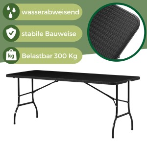 Schwarzer Albatros Buffettisch Klapptisch, ideal für Bierzeltgarnituren, robust und leicht zu transportieren.