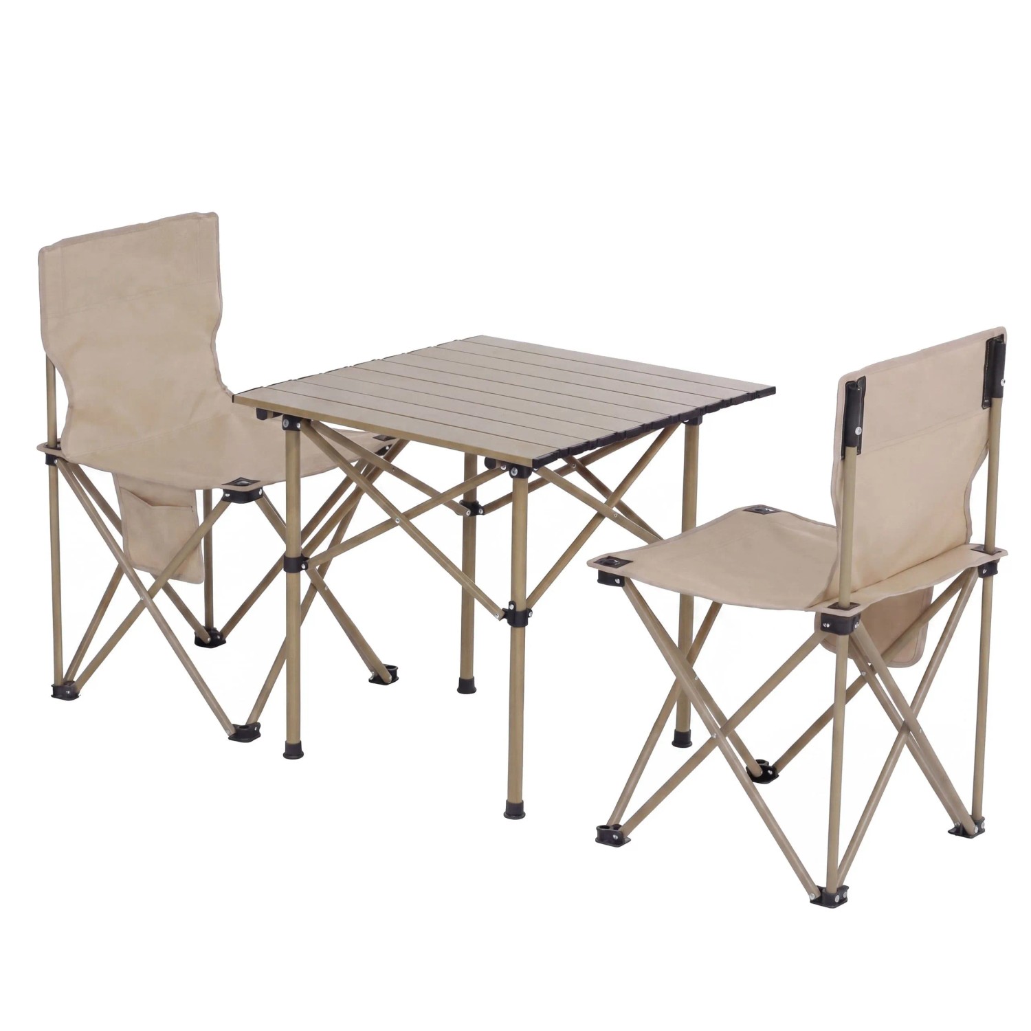 MCW Campingset Q39 Faltbar Metall Stoff Creme