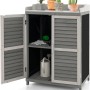 Costway Gartenschrank Holz Lagerschrank Garten Grau