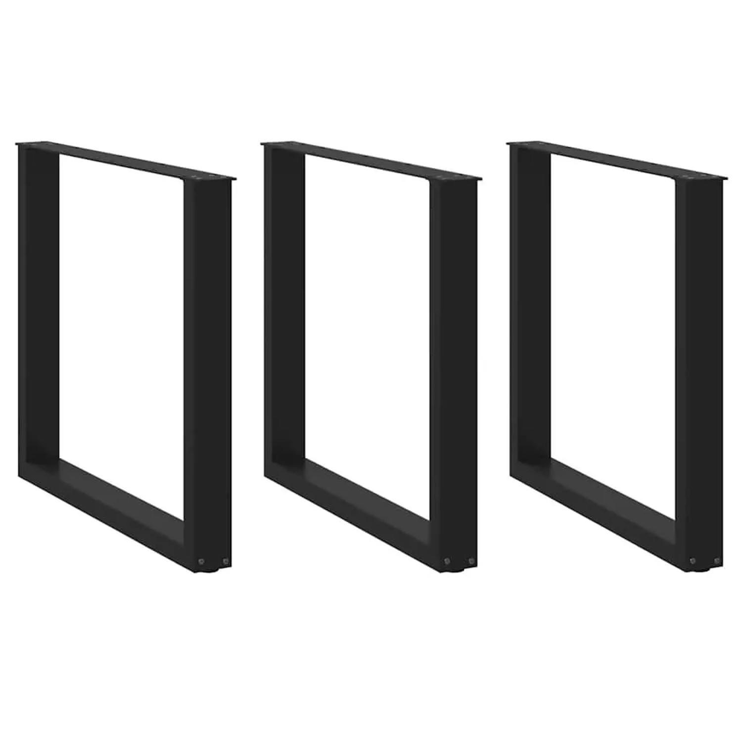 vidaXL Esstischbeine U-Form 3 Stk Schwarz 90x72-73 cm Stahl 4013208