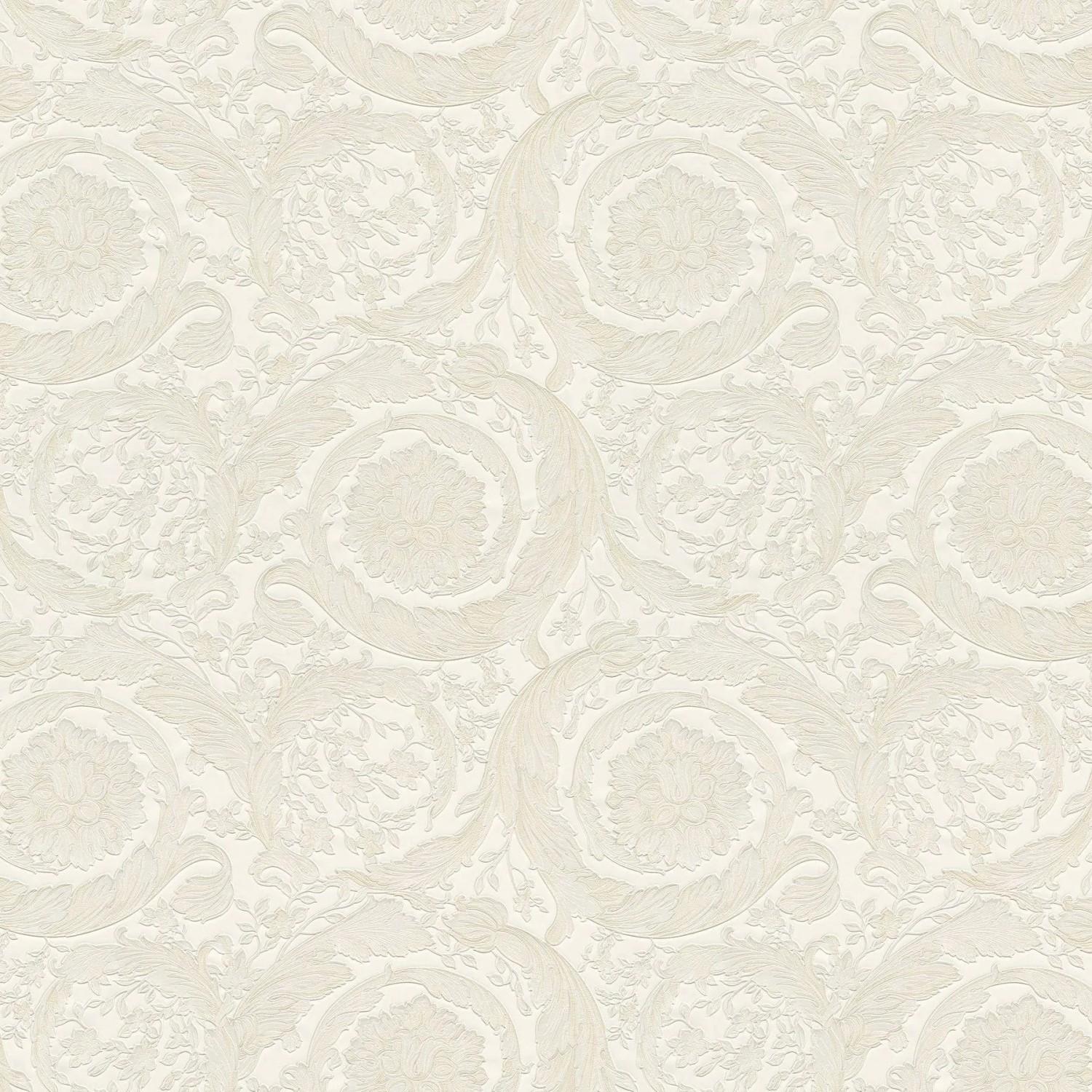 Bricoflor Barock Tapete in Weiß mit Struktur Effekt Ornament Tapete Im Roko günstig online kaufen