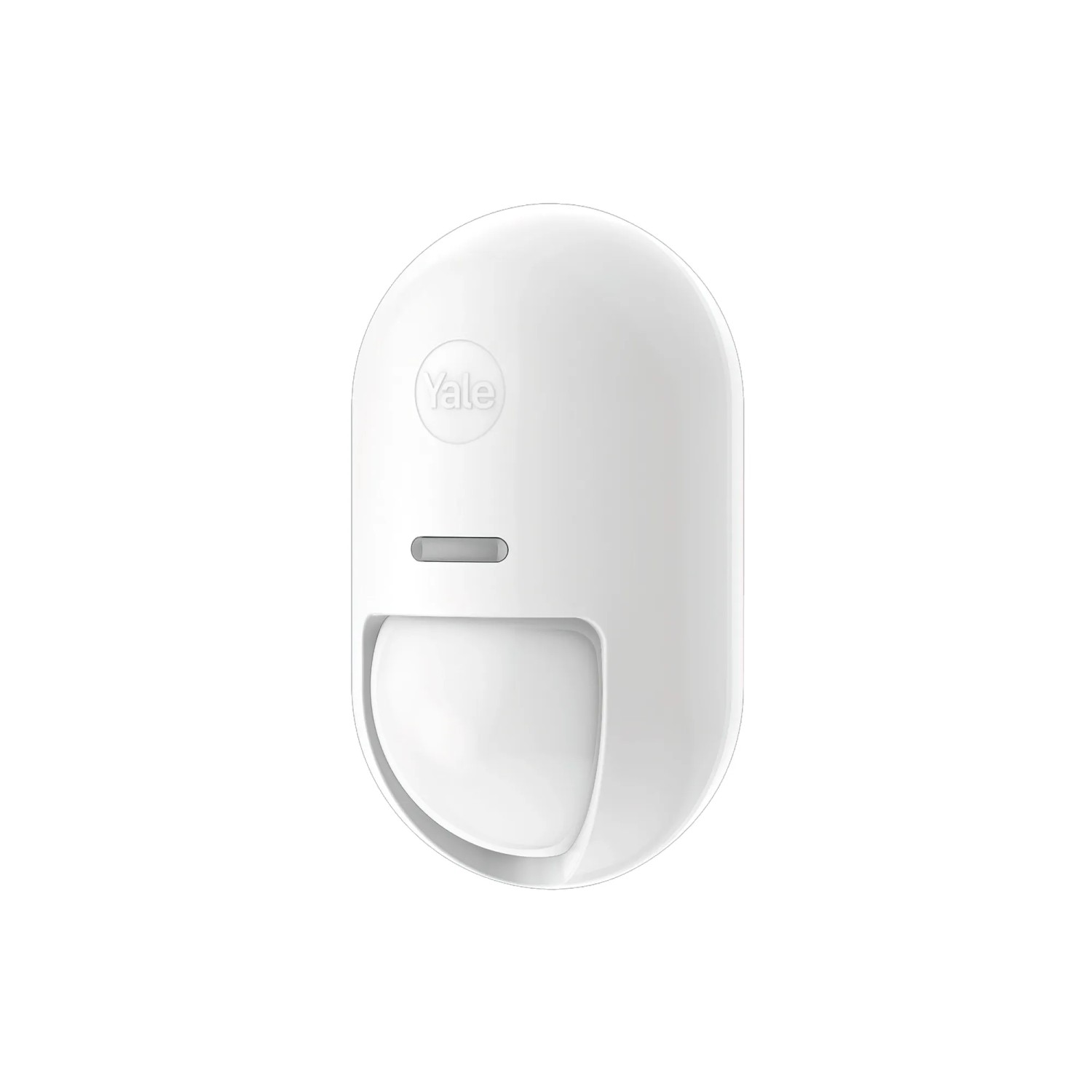 Weißer, kabelloser Yale Bewegungsmelder für Innenräume, Teil des Smart Alarm Systems.