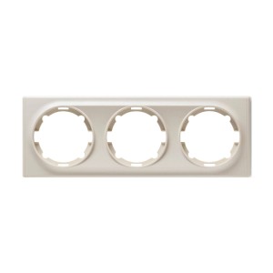 OneKeyElectro Abdeckrahmen für Lichtschalter Steckdose 3fach Waagerecht Unterputz Serie Florence Beige