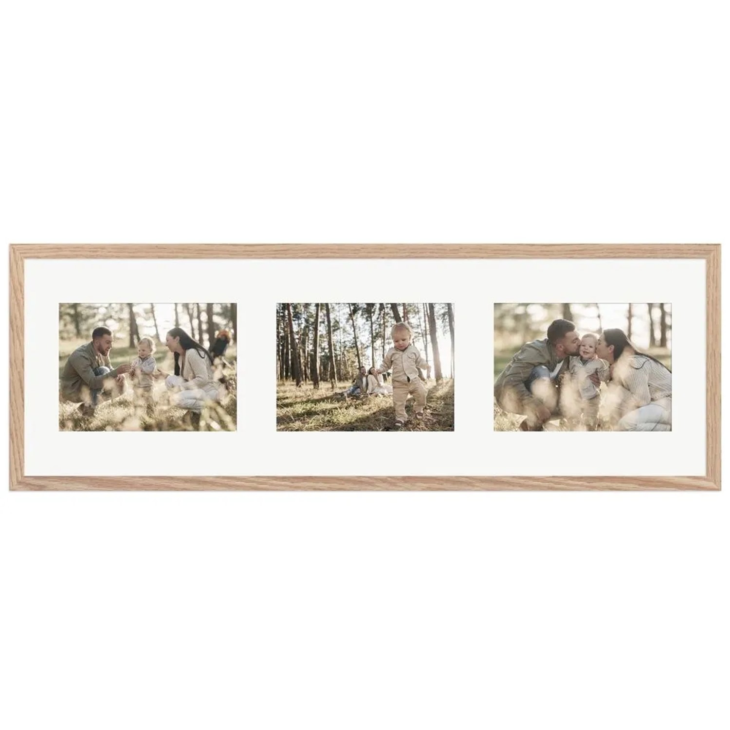 WANDStyle Galerierahmen G950 in Eiche-Optik 23 x 70 cm für 3 Bilder im Format 13 x 18 cm