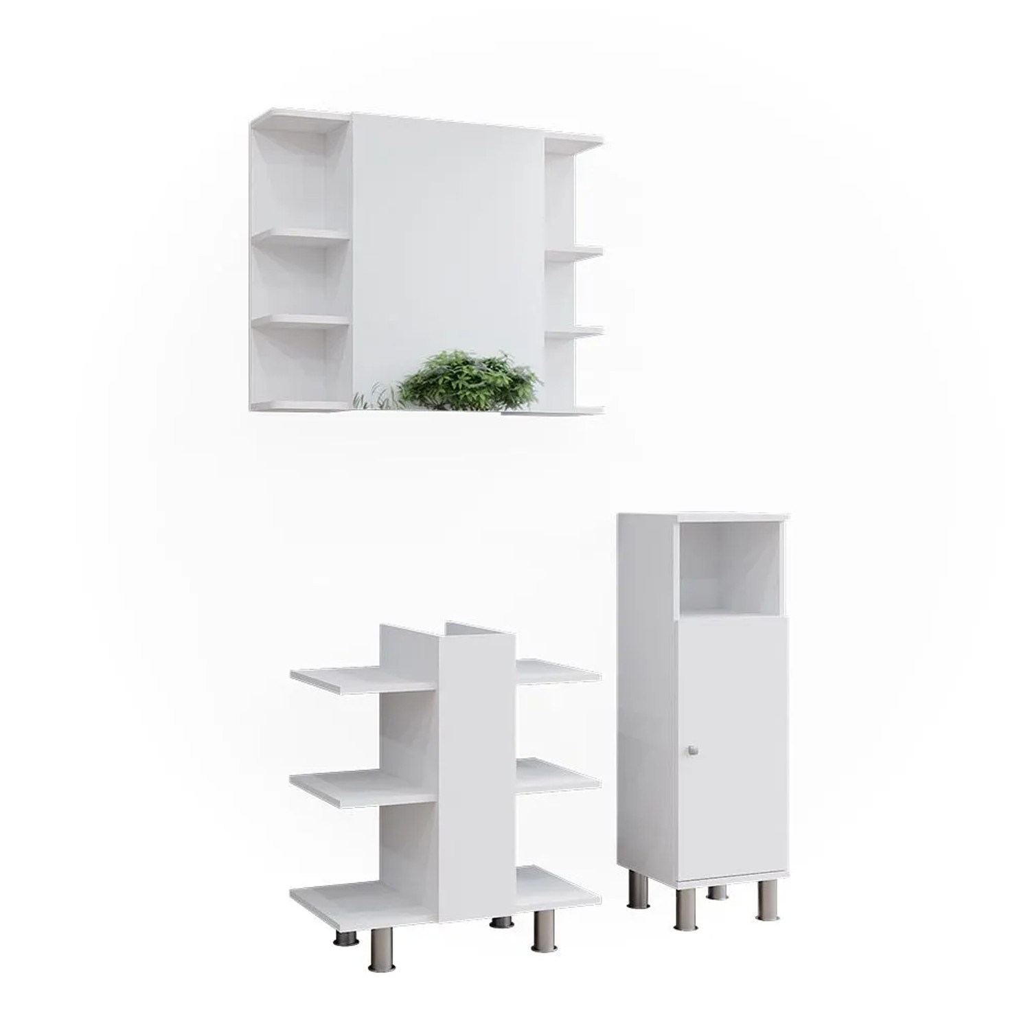 Vicco Badmöbel-Set Fynn Weiß 60 x 70 3-teilig