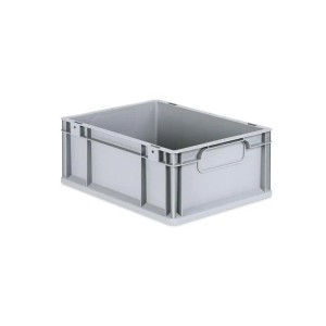 Graue PROREGAL Eurobox Nextgen, 16 Liter, mit Griffen. Ideal als Transport- und Aufbewahrungsbox.