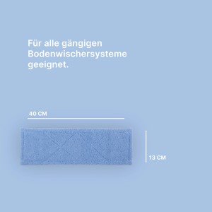 Blauer Bestlivings Bodenwischer Ersatzbezug aus Mikrofaser, 4er Pack, 40x13cm.