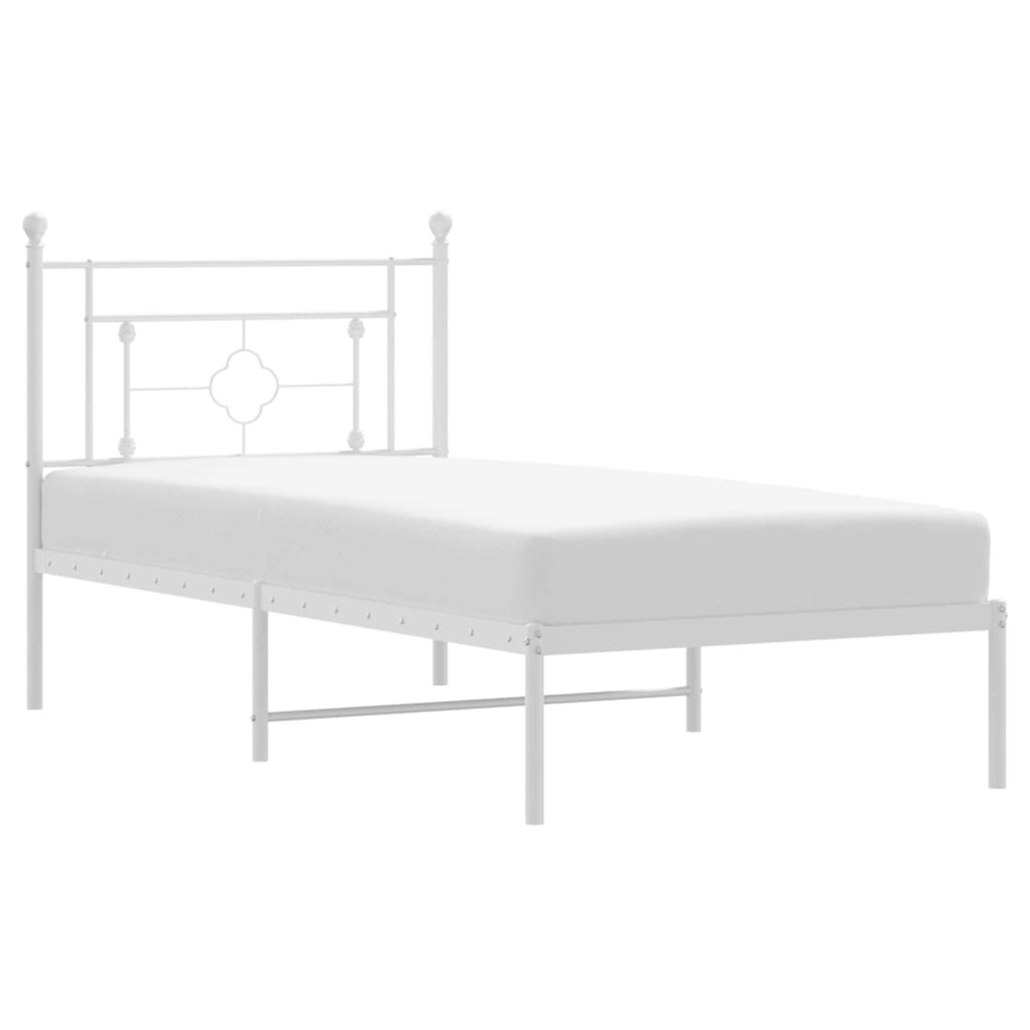 vidaXL Bettgestell mit Kopfteil Metall Weiß 90x200 cm Modell 81929858 günstig online kaufen