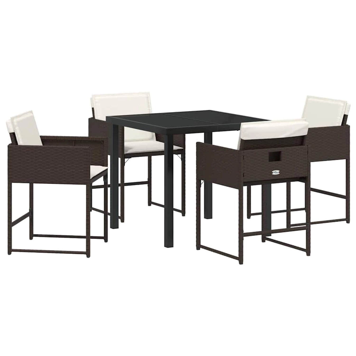 vidaXL Garten Essgruppe mit Kissen 5-Tlg Braun Poly Rattan 3380016 günstig online kaufen