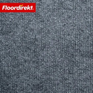 Grauer Floordirekt Nadelvlies Teppich Malta, Messeteppich, Detailansicht.