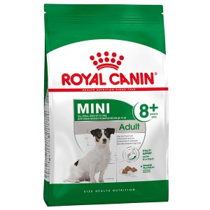 Royal Canin Mini Adult 8+ Trockenfutter für ältere, kleine Hunde, 2kg Packung.