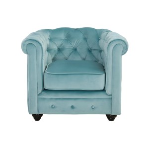 Vente-unique Sessel Mit Gerader Rückenlehne Chesterfield Hellblau 82 cm