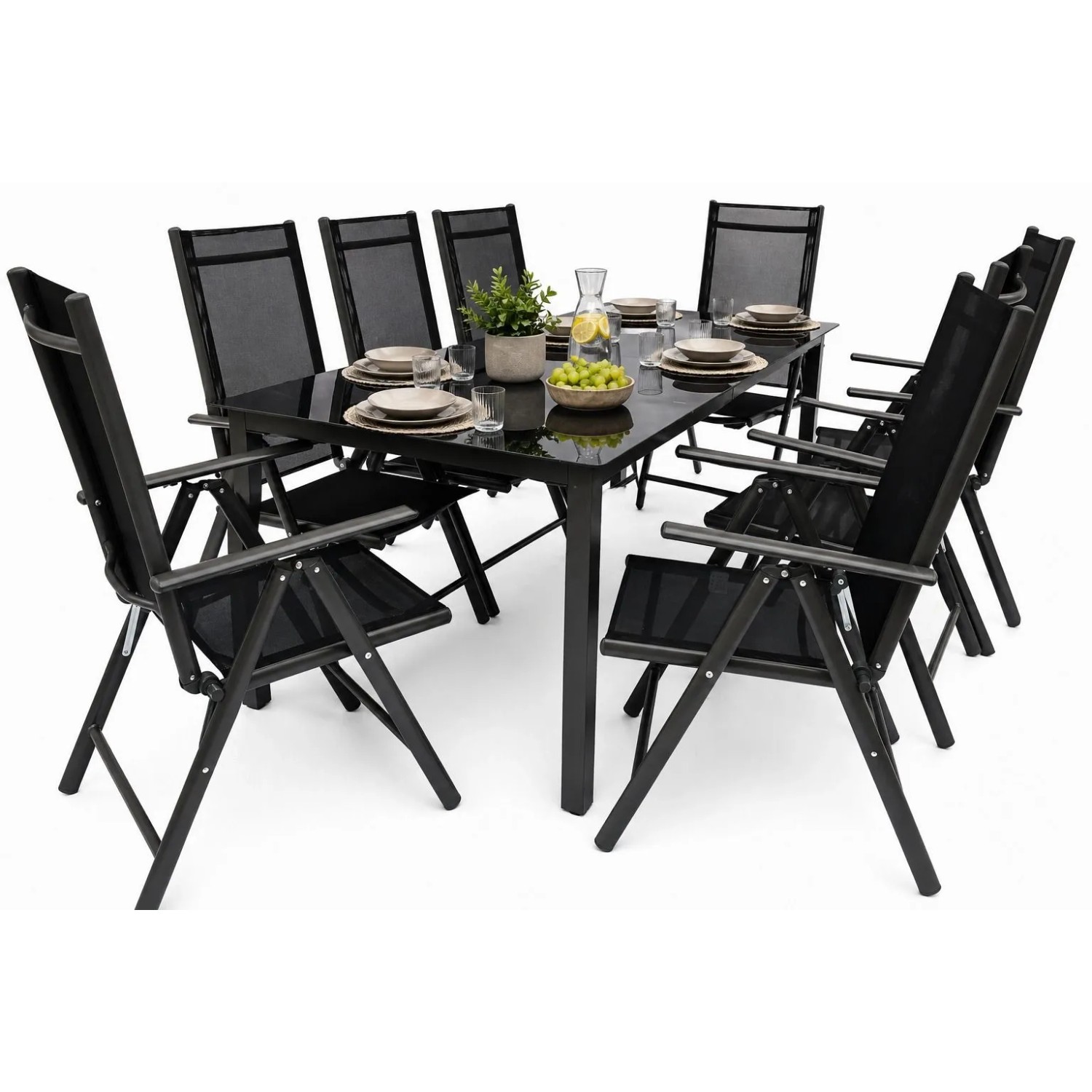 VCM Gartenmöbel-Set Miami Anthrazit