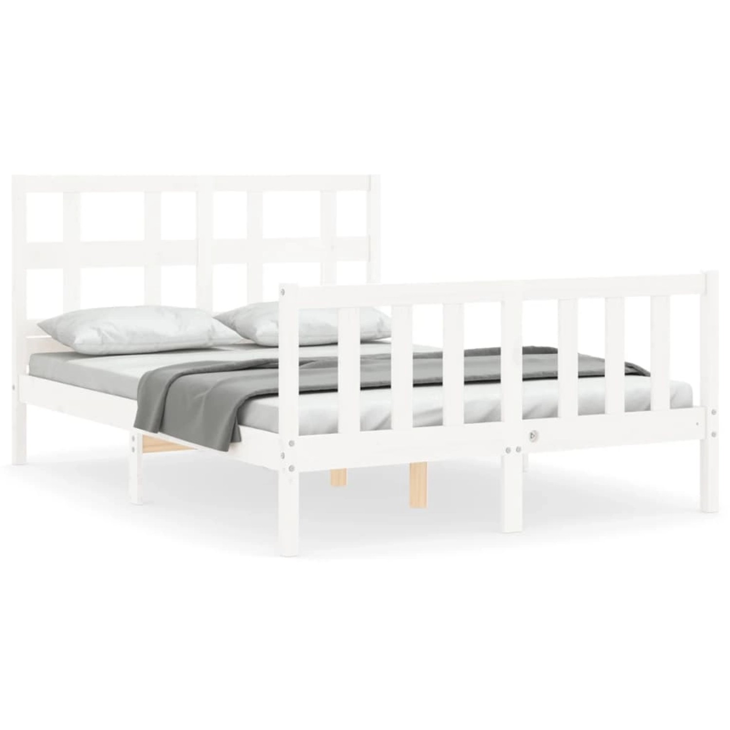 vidaXL Massivholzbett ohne Matratze Weiß 140x190 cm Kiefernholz 3192992 günstig online kaufen