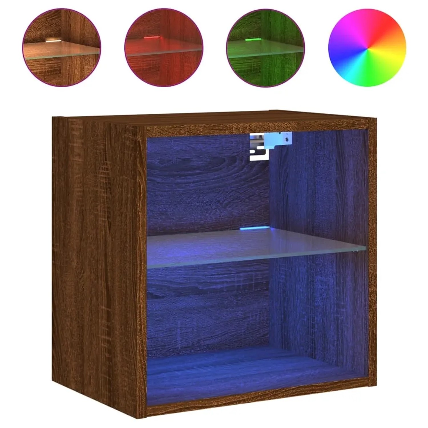vidaXL Wandbevestigde nachttafel met lade Wasbruin 50 x 32.5 x 24 cm