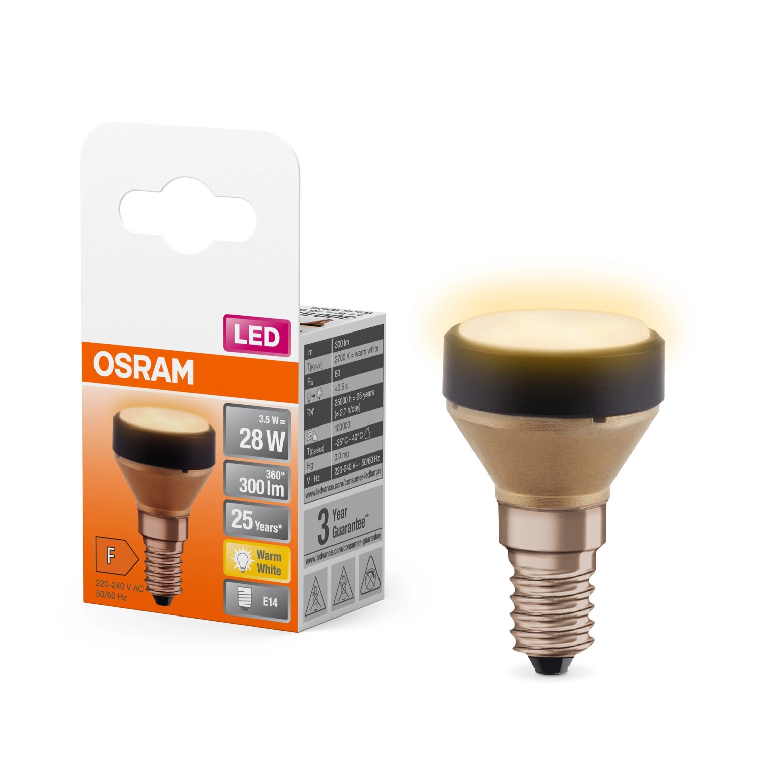 Thumbnail - Osram LED-Lampe E14 Star Flat 3.5 W 2.700 K 5,4 cm x Ø 3,5 cm