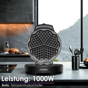 Steinborg SB-2050 Waffeleisen für Klassische Herzwaffeln 1000 Watt