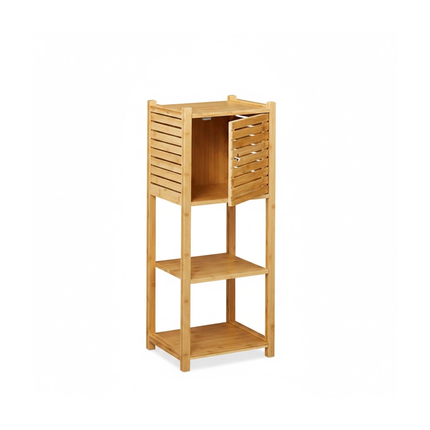 Relaxdays Badregal Bambus Natur mit 4 Ablagen 87,5 cm x 35 cm x 29 cm 6,7 kg