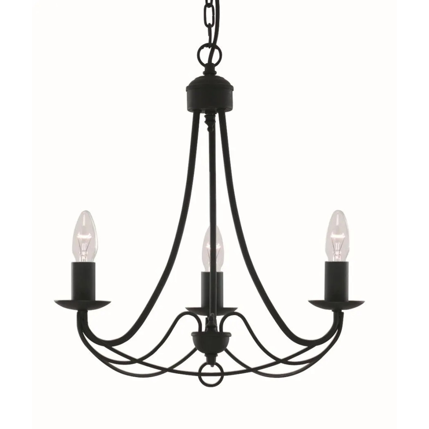 Licht-Erlebnisse Kronleuchter 3-Flammig Schwarz Metall 46 cm Breit E14 Klas günstig online kaufen