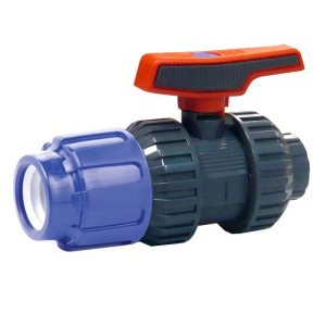 Cepex PE Rohr Verschraubung mit Kugelhahn, 20mm 1/2 IG, Klemmfitting für Trinkwasser.