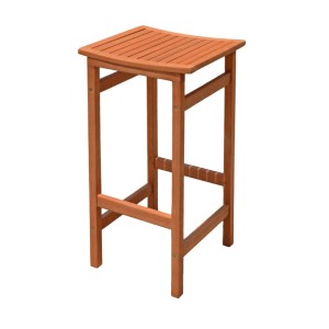 DELUKE Barhocker NIKLAS, 2er Set, Eukalyptusholz natur, 75 cm hoch.