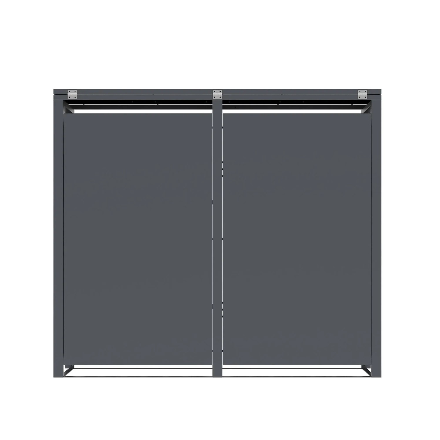 Westmann Mülltonnenbox Varius 2 anthrazit, Stahl, Holzoptik, für 2 Mülltonnen.