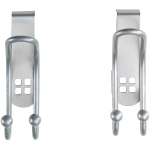 Wenko Türhaken Lochdesign, 2er-Set, silberfarbene Handtuchhalter aus Stahl zum Einhängen.