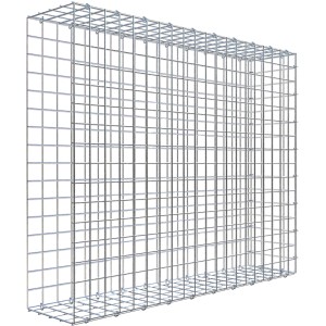 Gabiona Anbaukorb Typ 2, 80x100x20cm, Maschenweite 5x5cm, aus galvanisiertem Drahtgitter.