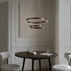Lucande LED Yonam 10042395 Dimmbar Modern in Braun aus Metall 2-flammig Wohnzimmerleuchte