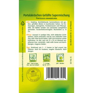 Quedlinburger Portulakröschen, gefüllte Mischung, Blumensamen für farbenfrohe Sommerblumen.