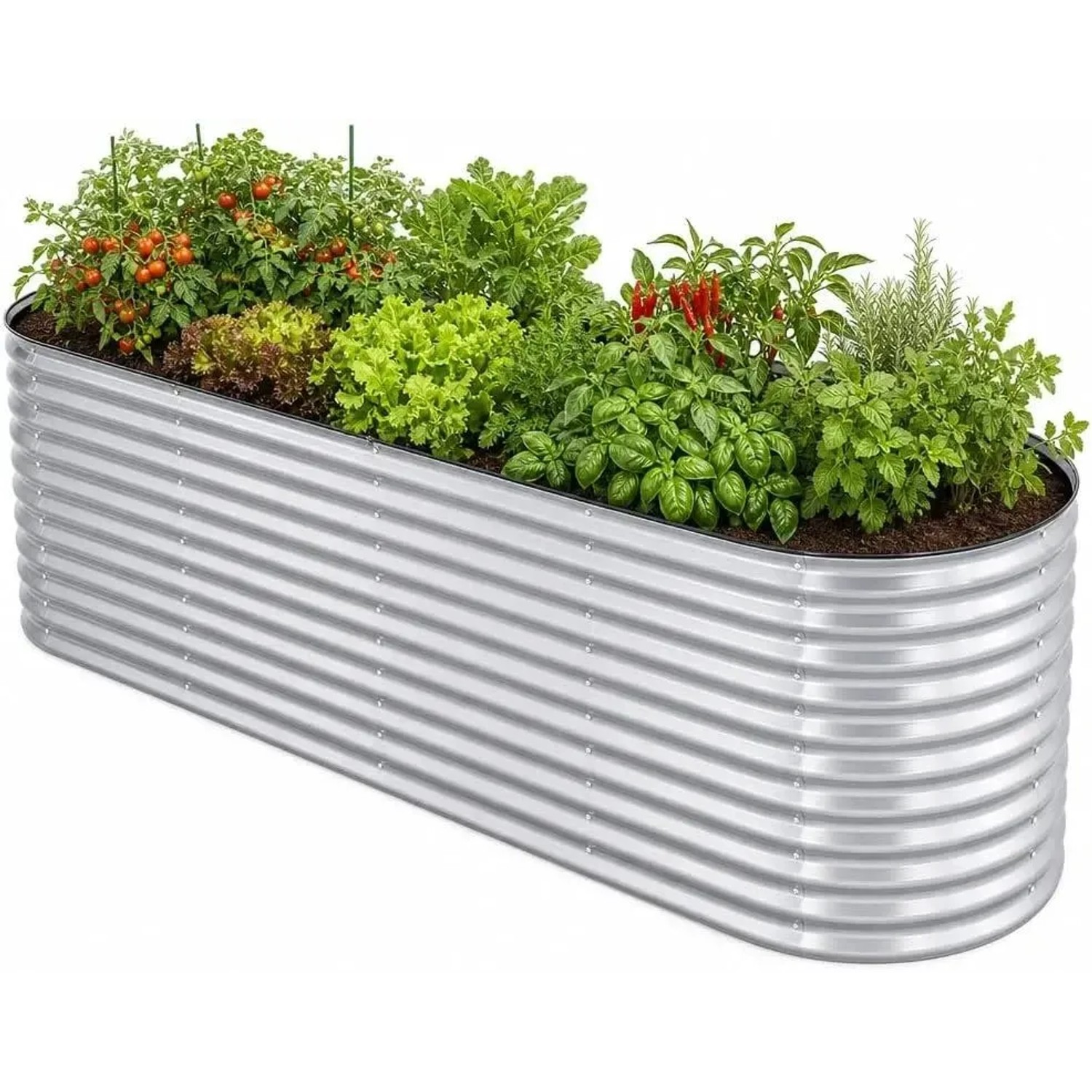 HomeLuxWorld Hochbeet Metall 240 x 80 x 80 cm Silber Verzinkter Stahl Wetterfest