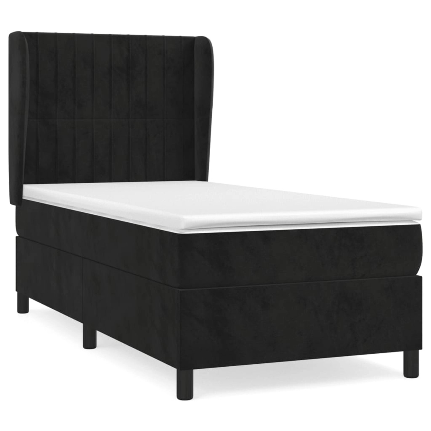 vidaXL Boxspringbett mit Matratze Schwarz 90x190 cm Samt1379267 günstig online kaufen