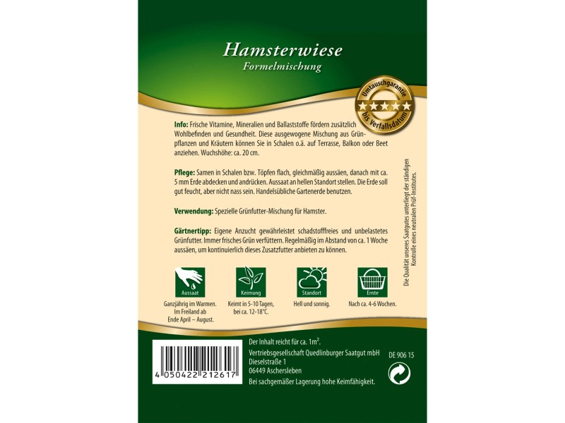 Hamstergras Saat – Frischgrün Für Nager, Einfach Anzubauen