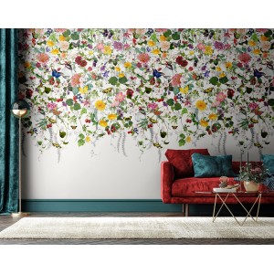 Marburg Fototapete Smart Art Gallery Floral Modern Weiß mit Blumenmuster.