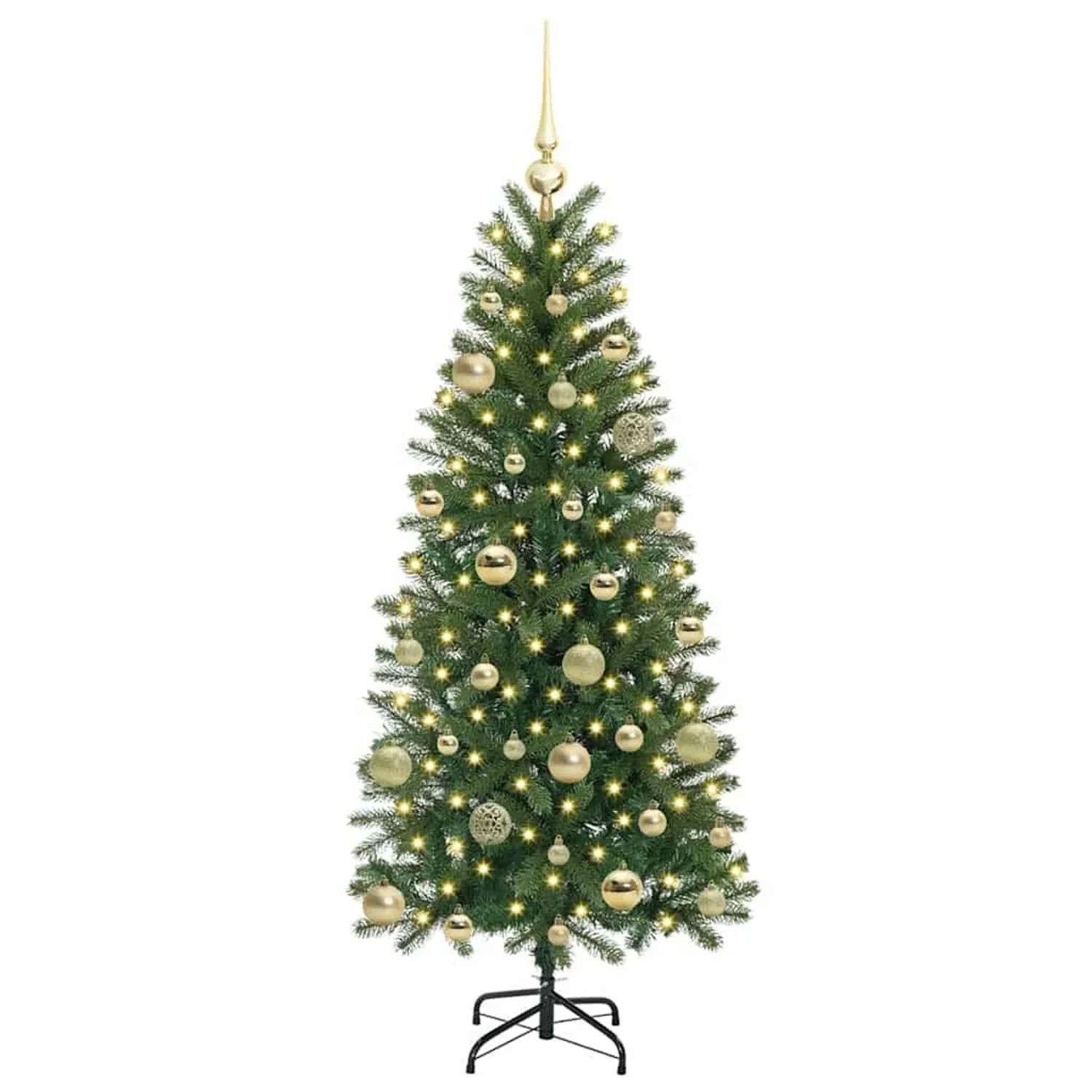 vidaXL Künstlicher Weihnachtsbaum mit 150 LEDs Grün 150 cm PE und PVC 3397345