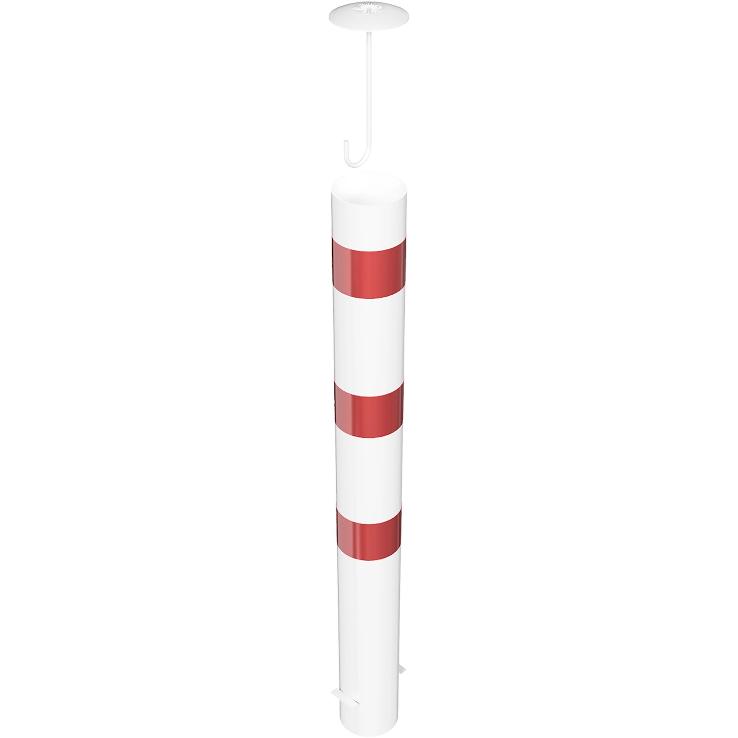 Schake Absperrpoller Einbetonieren Loser Dekel Ø 152 mm x 1.500 mm Weiß-Rot