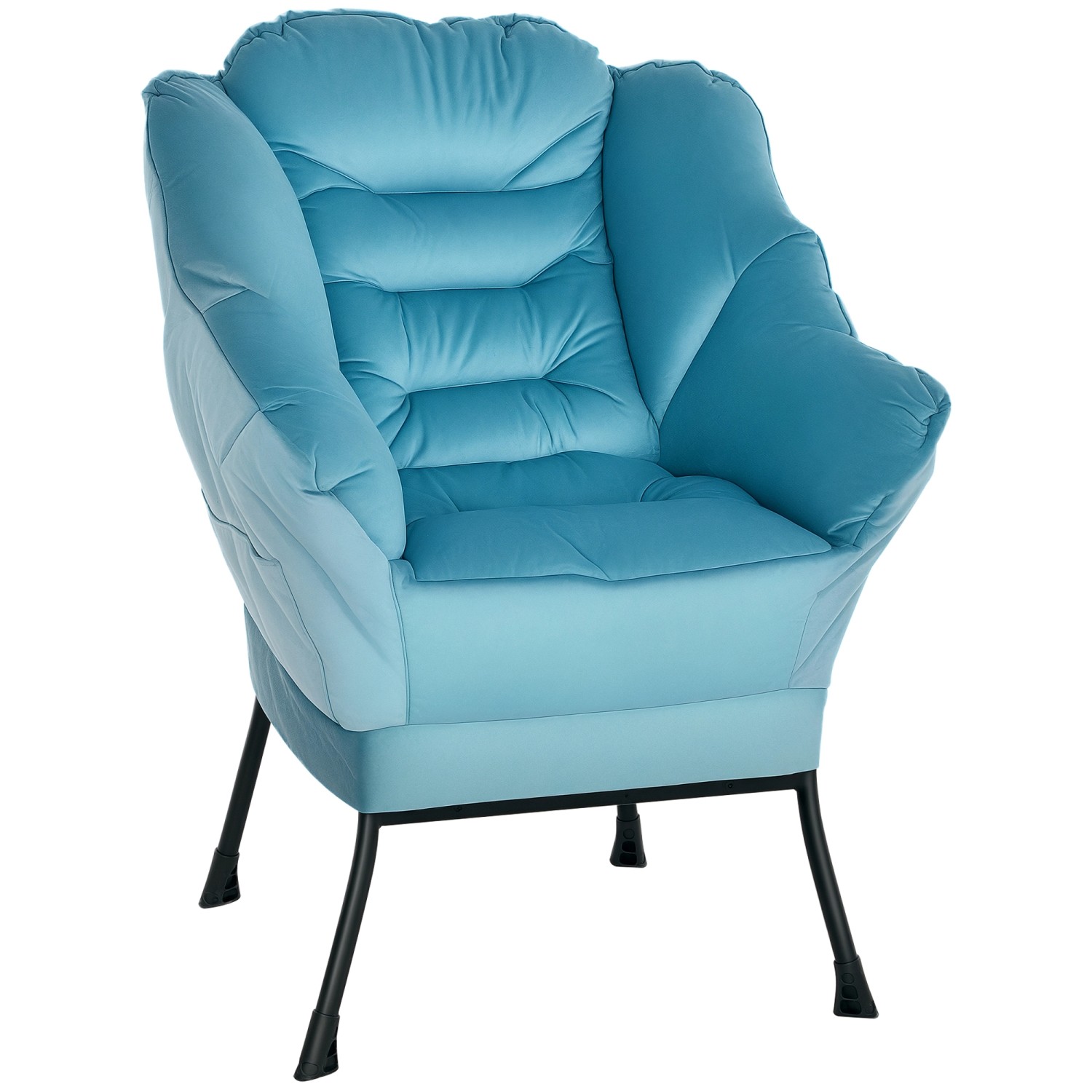 HOMCOM Sessel mit Seitentasche Polyester Blau 80L x 78B x 100H cm