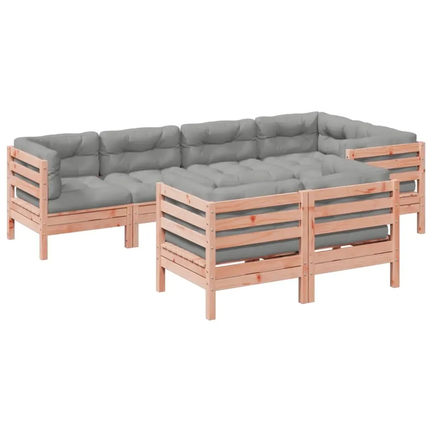 vidaXL 7-Tlg Garten-Sofagarnitur mit Kissen Massivholz Douglasie 3299498